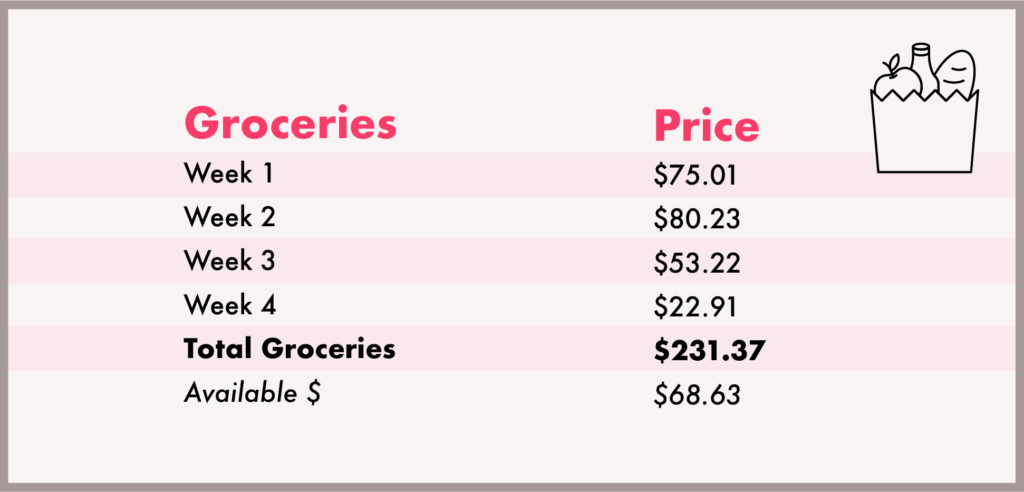 grocery budget example