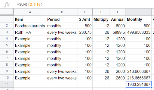 example excel budget