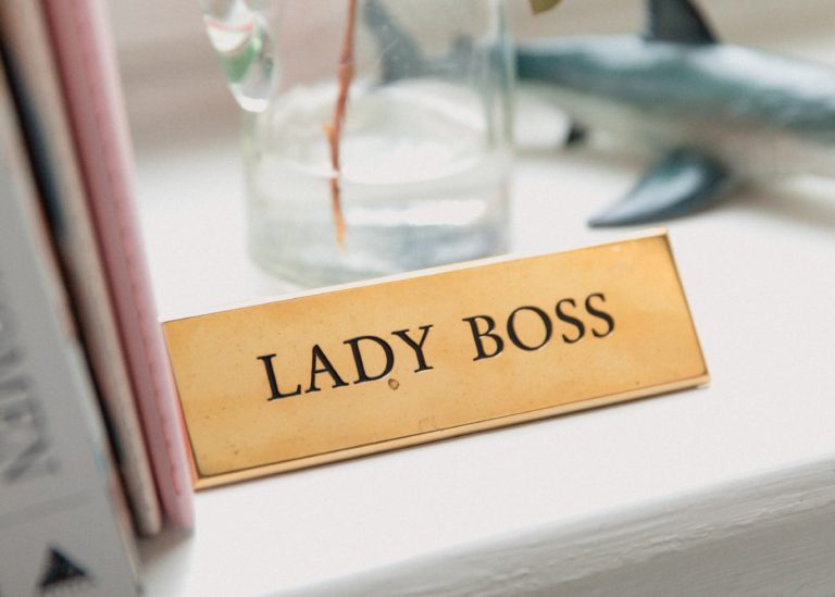 Photo of lady boss name plate